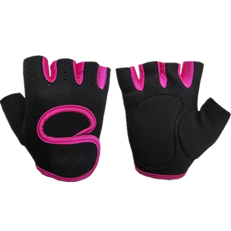 Fitness handsker mænd kvinder sport fingerløse vanter cykel bodybuilding vægtløftning motocykel mandlige kvinder & #39 ;s fitness fitness handsker: Rosenrød / Xl