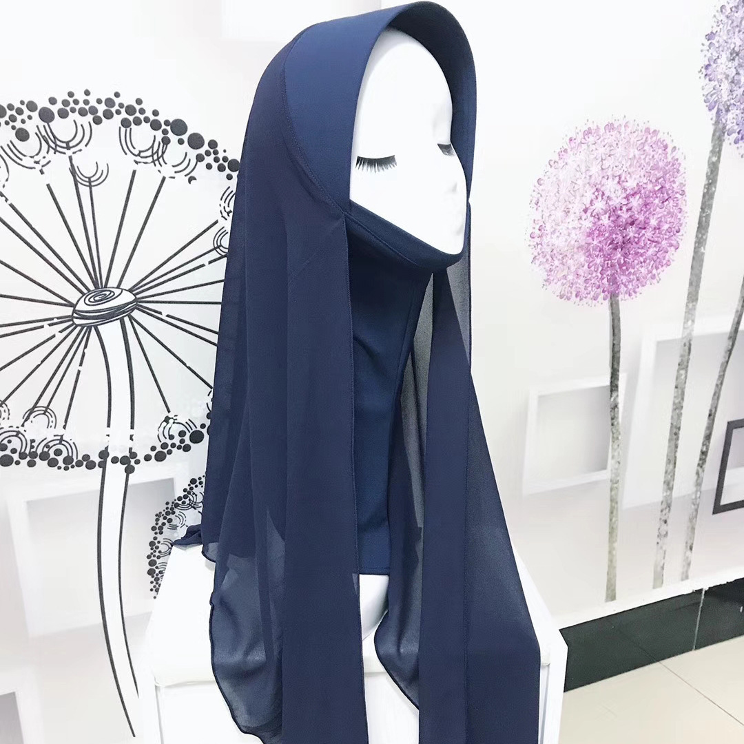 Hijab Amira musulman de , taille moyenne, avec strass, écharpe islamique à enfiler, couvre-chef: 4