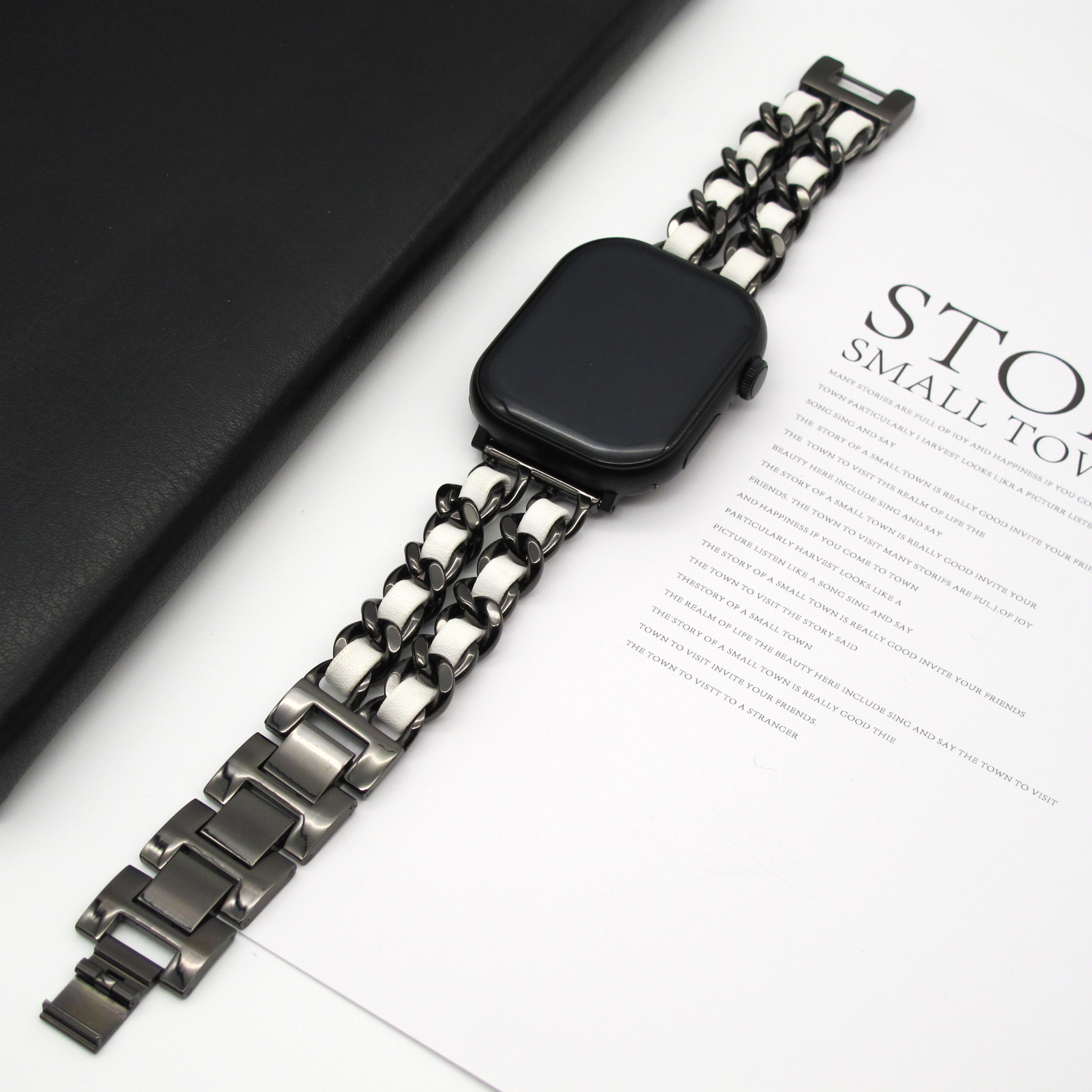 Metal Double Chain Strap for Apple Watch S10 42MM Strap Ultra 49mm 46 45 44 40 41 38mm Strap for iWatch Series 987654