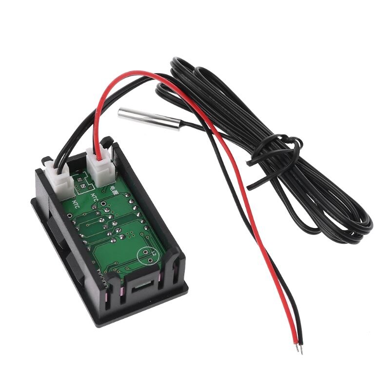 12V/24V Led Display Auto Voltage &amp; Water Temperatuurmeter Voltmeter Thermometer N12 20