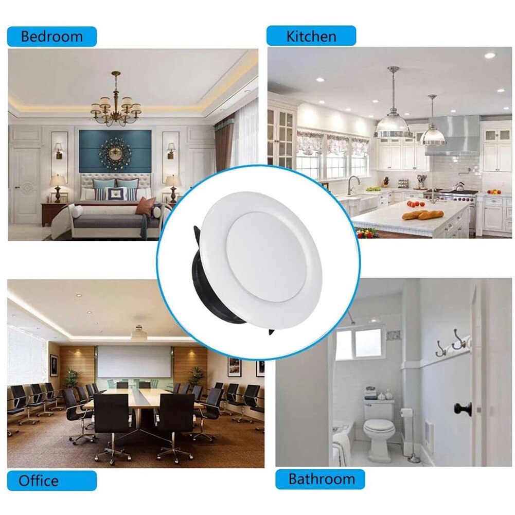 Round Air Ventilation Cover Wall Hole Abs Air Outlet Vent Cap Exhaust Grille Wall Ceiling Ducting Heating Cooling 125mm 150mm