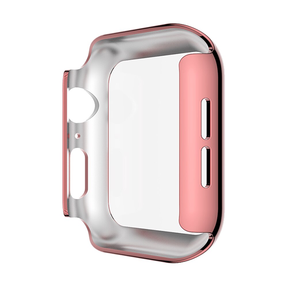 Pc-hoes met gehard glasfolie voor apple watch-serie 5 4 3 screenprotectorhoesje met lichte bumper voor apple watch 40mm 44mm 38mm 42mm