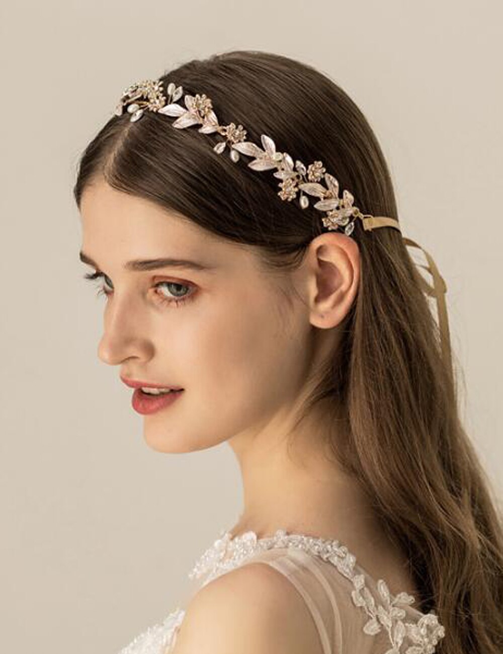 Bandeau de mariée en or bohème, serre-tête en cristal, perle, vigne, fleur, Halo, accessoires pour cheveux de mariage