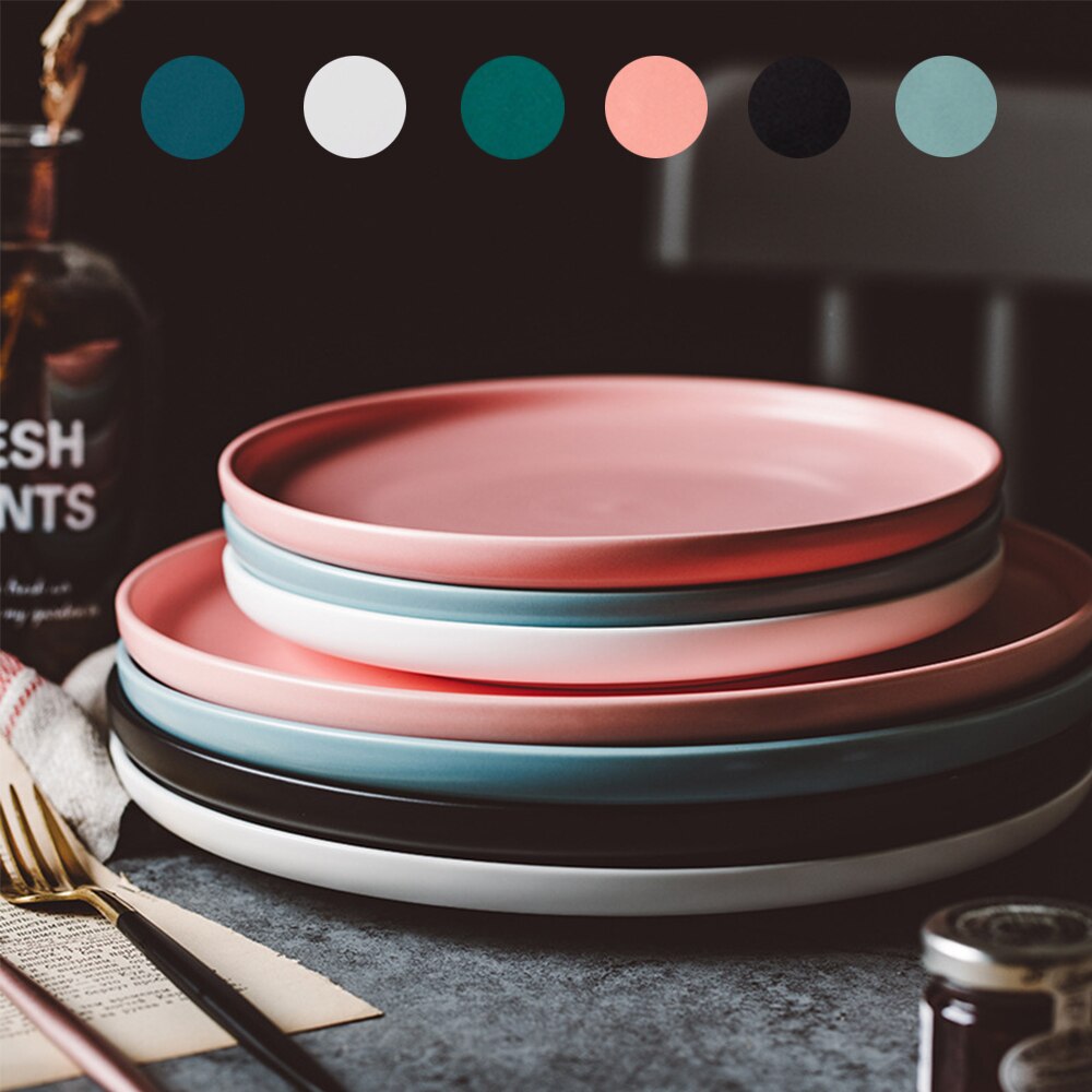 Original Nordic Ceramic food dish plate household pottery dish salad platter dish dinnerware Simple Easy To Clean