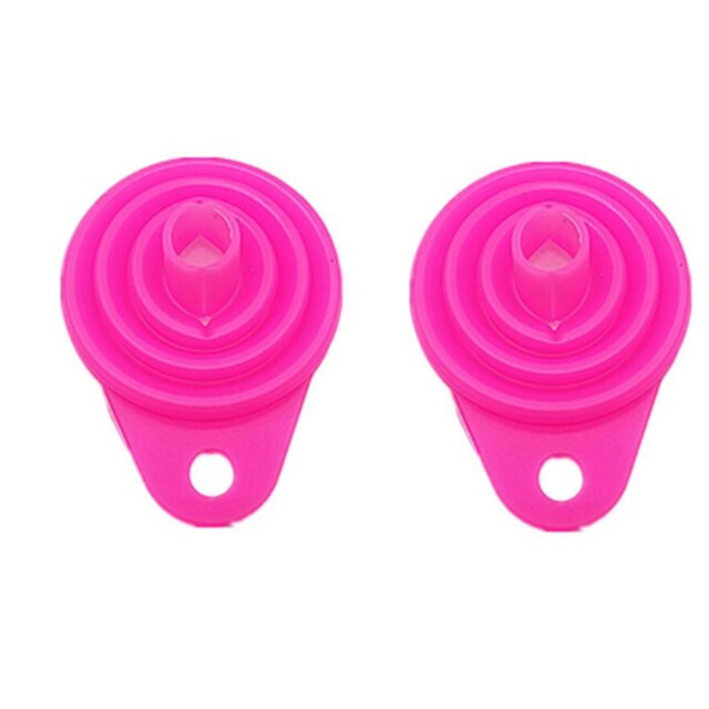 2Pcs Siliconen Vouwen Telescopische Lange Nek Trechter Creatieve Huishoudelijke Vloeibare Doseren Mini Trechter Keuken Gereedschap Opvouwbare: 2pcs Pink