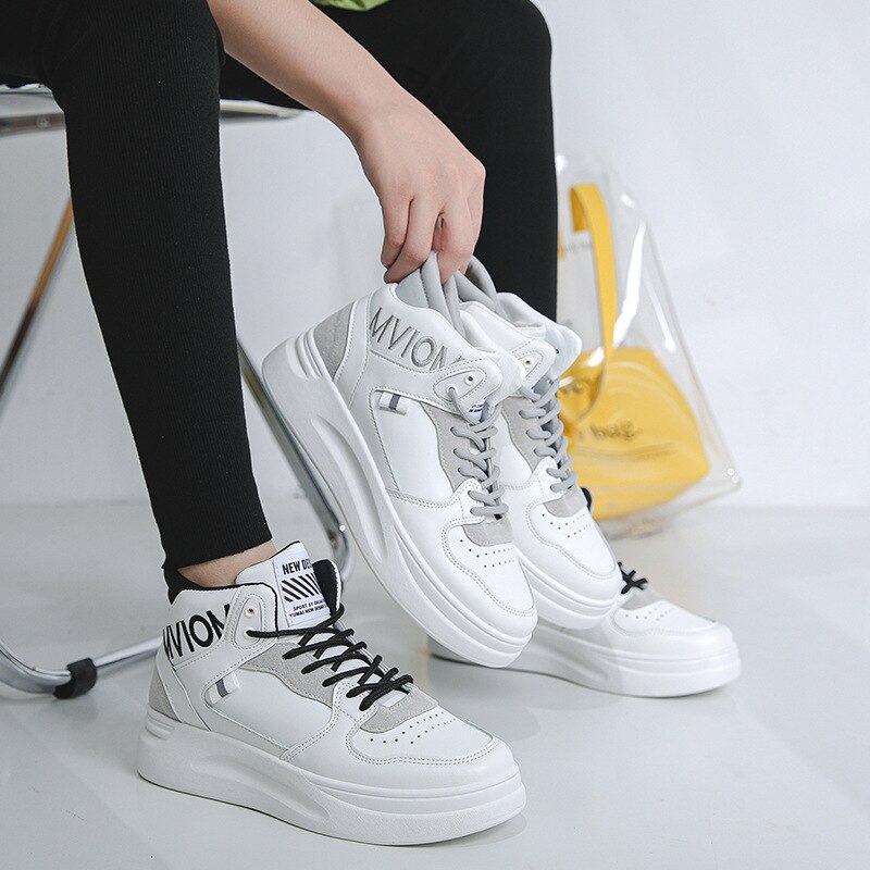 automne nouvelle haut de gamme chaussures pour femmes respirant antidérapant hip-hop blanc chaussures femmes décontracté tout-match à lacets chaussures