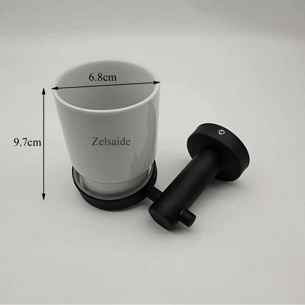 Taza de cepillo de dientes de vidrio redondo cuadrado para el hogar, baño, hotel, esmerilado o transparente: Beige