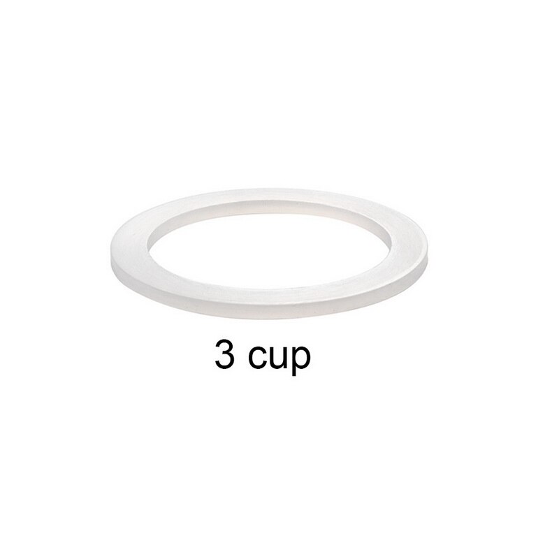Juntas de silicona suaves y flexibles de repuesto, arandelas de sellado, anillos compatibles con macetas Moka Express de 1/2/3/6/9/12 tazas, color blanco, 1 Uds.: 3 cup