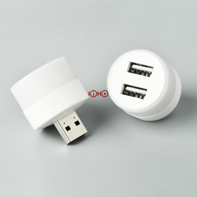 Mini-USB-Lampe, warmweißes Licht, 2 Anschlüsse, USB-HUB-Ladeadapter, Netzteil, Dock, LED-Beleuchtung, Lug and Play, Schlafzimmer-Nachtlicht