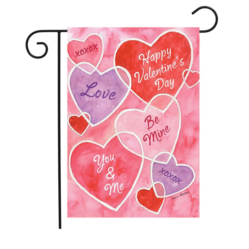 Happy Valentine's Day Garden Flag Sweet Hearts Flag Indoor Outdoor Home Decoration Banner Garden Living Room Flying Flag: 1