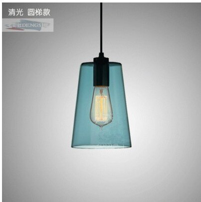 LOFT eenvoudige Industrie E27 Enkele Kop Led Hanglamp Crystal Blauw Glas Koffie Bar Restaurant Woonkamer Opknoping Verlichting: 1