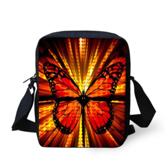 Vlinder Print Vrouwen Messenger Bags Kleine Cross-body Bags Voor Tiener Meisjes Mini Kids Schouder Bolsas Vrouwelijke: Z167E