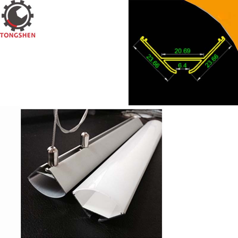 23x23mm Led Linear Hanging Strip Aluminum Profile Extruded Aluminium Channel With Hanging Rope V-Shape Aluminum Channel System