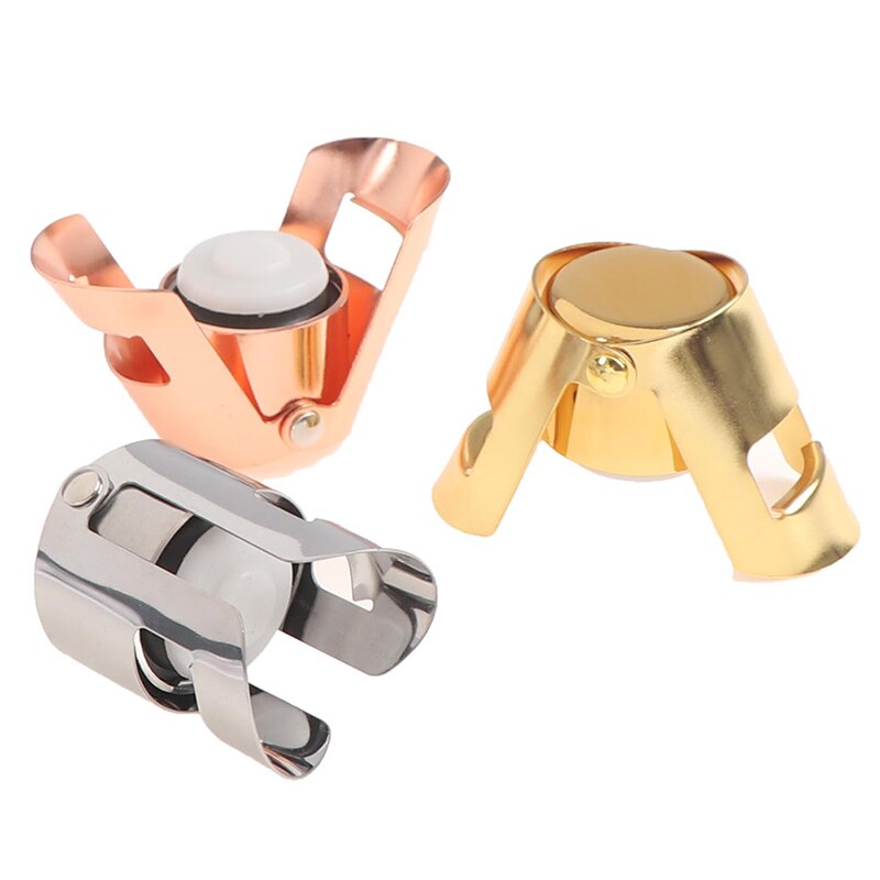 1PC Stainless Steel Bottle Cap Champagne Red Wine Silica Gel Preservation Cap