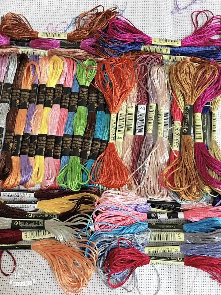40pcs Mix Colors silk Sewing Skeins Cross Stitch Embroidery Thread Floss Kit DIY Sewing Tools