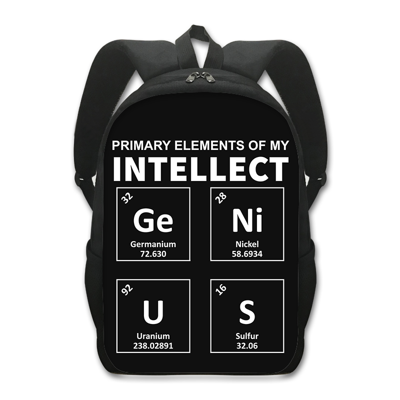 Periodensystem der Elemente Druck Schule Rucksack für Teenager Jungen Mädchen Daypack Genius freundlicher Schule Taschen Chemie Rucksack: d16Element07cw