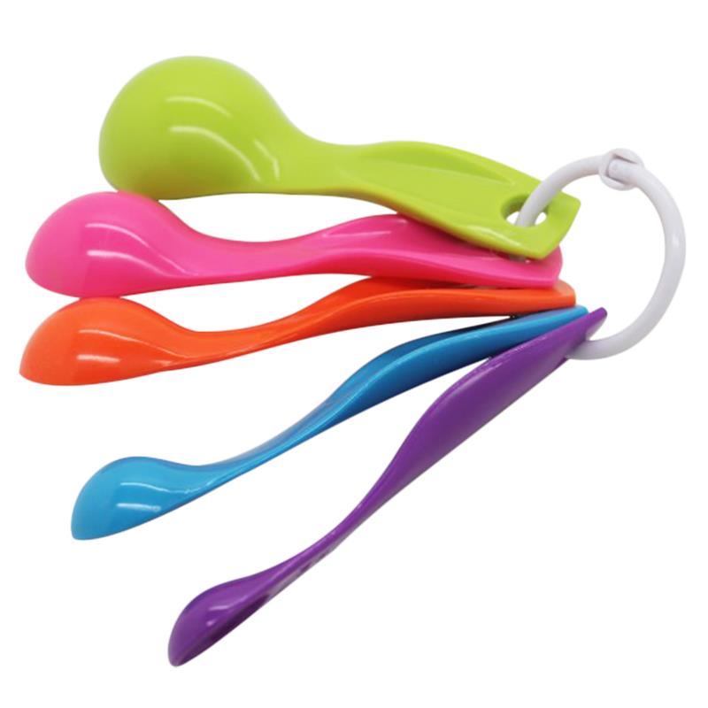 5Pcs/set Lovely Colorful Plastic Measuring Cups Measure Spoon Kitchen Tool Kids Spoons Measuring Set Tools For Baking Coffee Tea