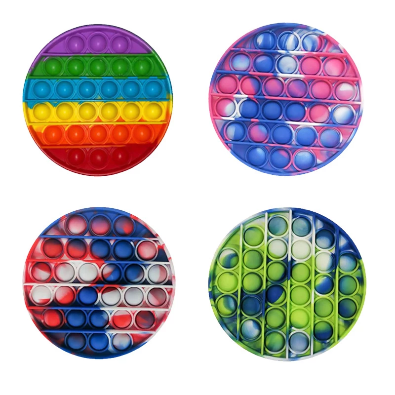 Push Bubble Fidget Sensory Toy It Rainbow/tie Dye Color Pops Fidget Toy Popit Fidget Toy Bubble Stress Reliever Autism Adult Kid