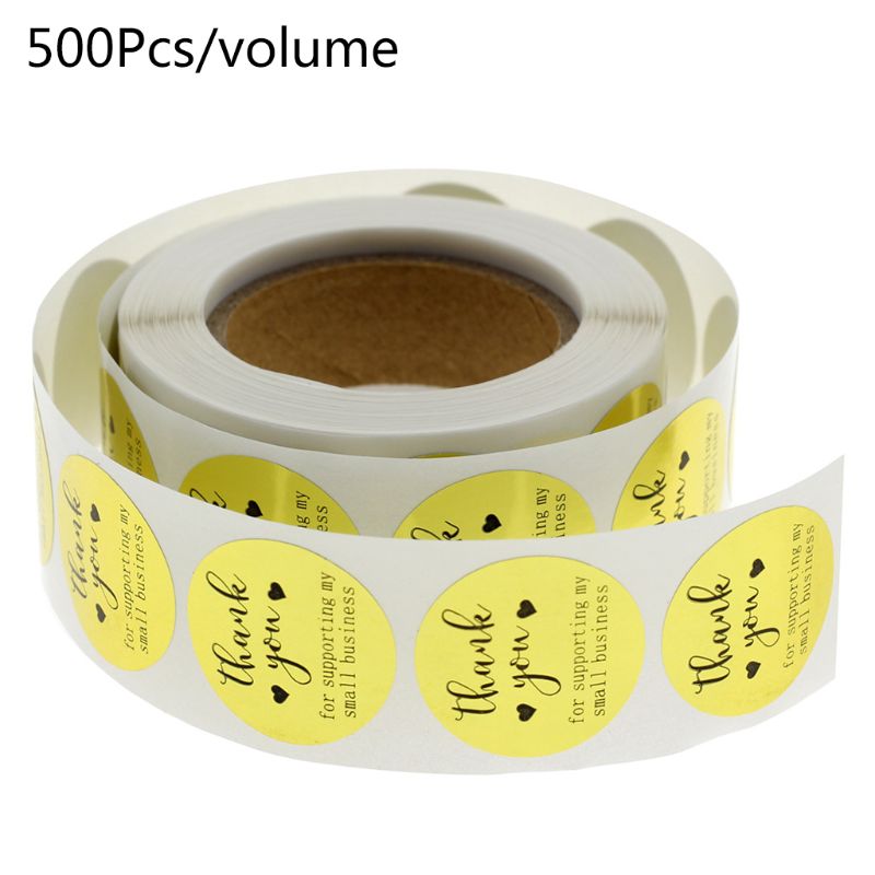 500pcs Thank You for Supporting My Small Business Stickers Round Labels Handmade F3MB