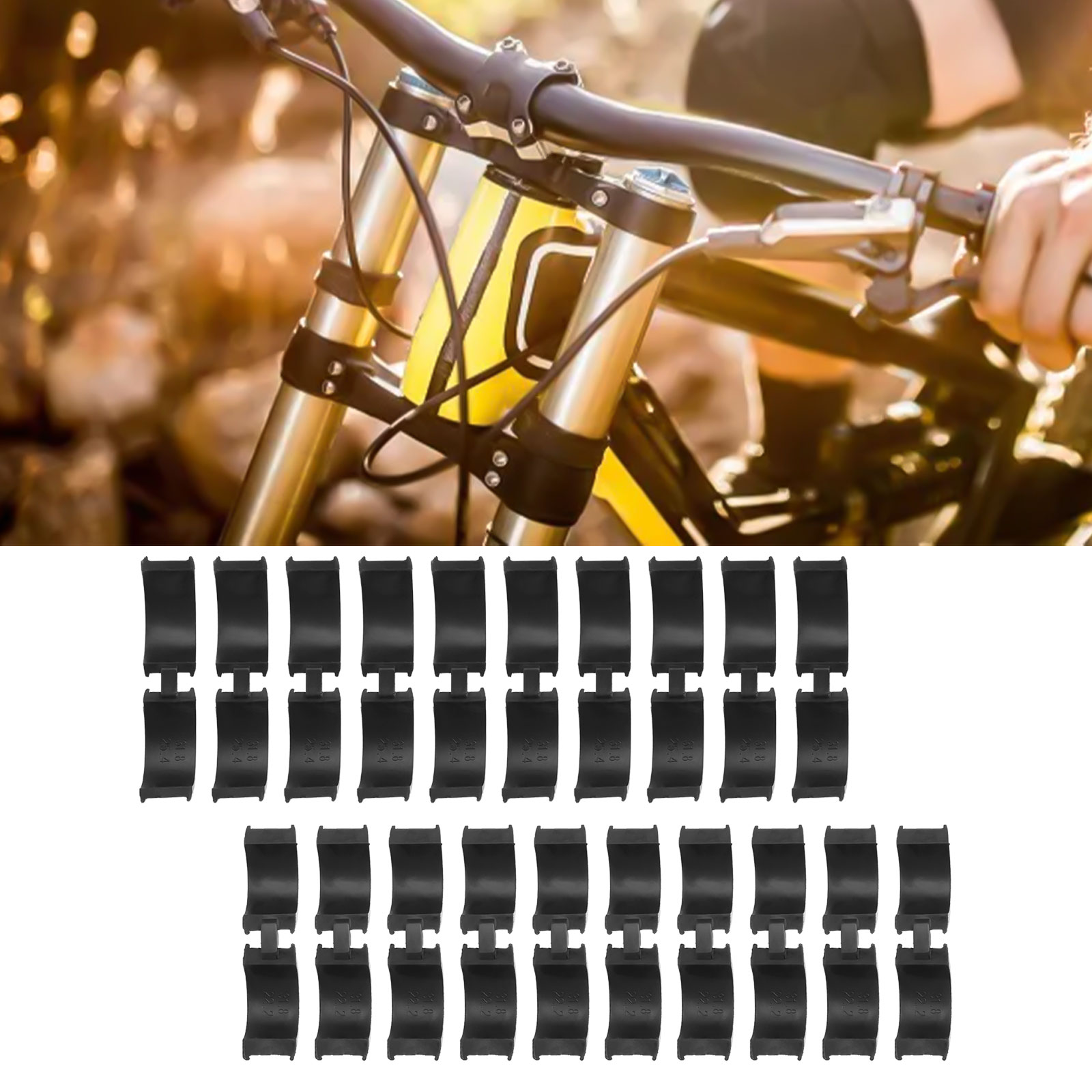 20pcs Bicycle Handlebar Rubber Gasket Fits 22.2/25.4 To 31.8mm Bike Handlebar Spacers Repair Parts Cycling Accessories
