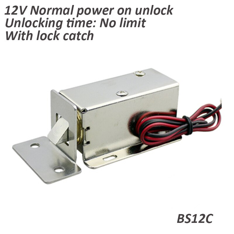 DC12V 24V small electric Bolt lock storage cabinets electronic lock mini electric bolt lock drawer file cabinet lock: BS12