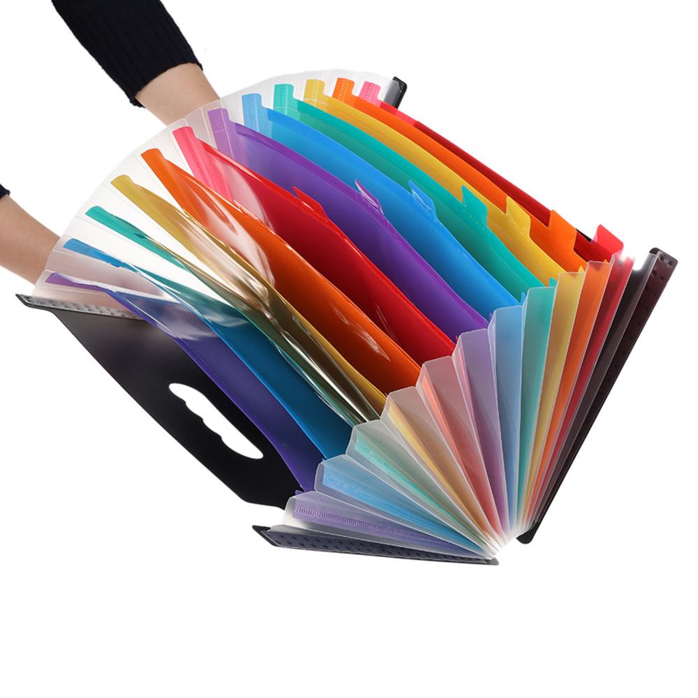 13 Pocket Classified File Folder A4 Organizer File Document Holder with Cover Home Office Supplies Storage