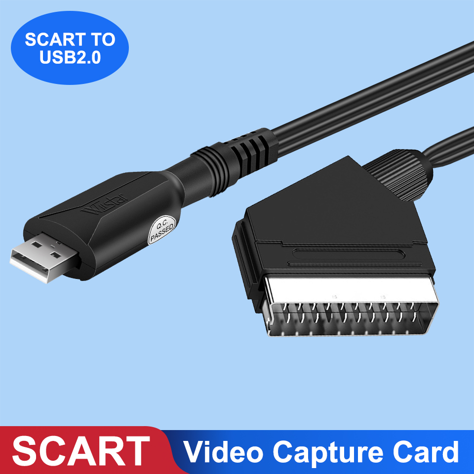 USB 2.0 Video Capture Card SCART naar USB Adapter VHS DVD DVR SCART Video naar USB2.0 Capture Card Audio Video Capture Easy Cap