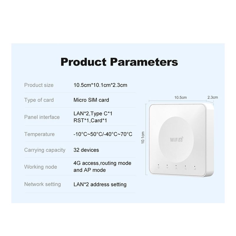 Superior 4G LTE Mobile Wifi Router With Wifi 6 Support 32 Device Connections Mobile Wireless Router For Asia Africa Europe