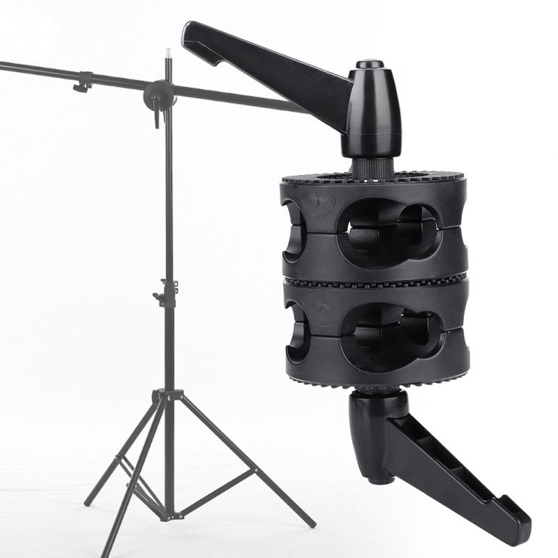 Dual Wheel Reflector Bracket Support Rotator Light Stand Adapter Photography Accessory A