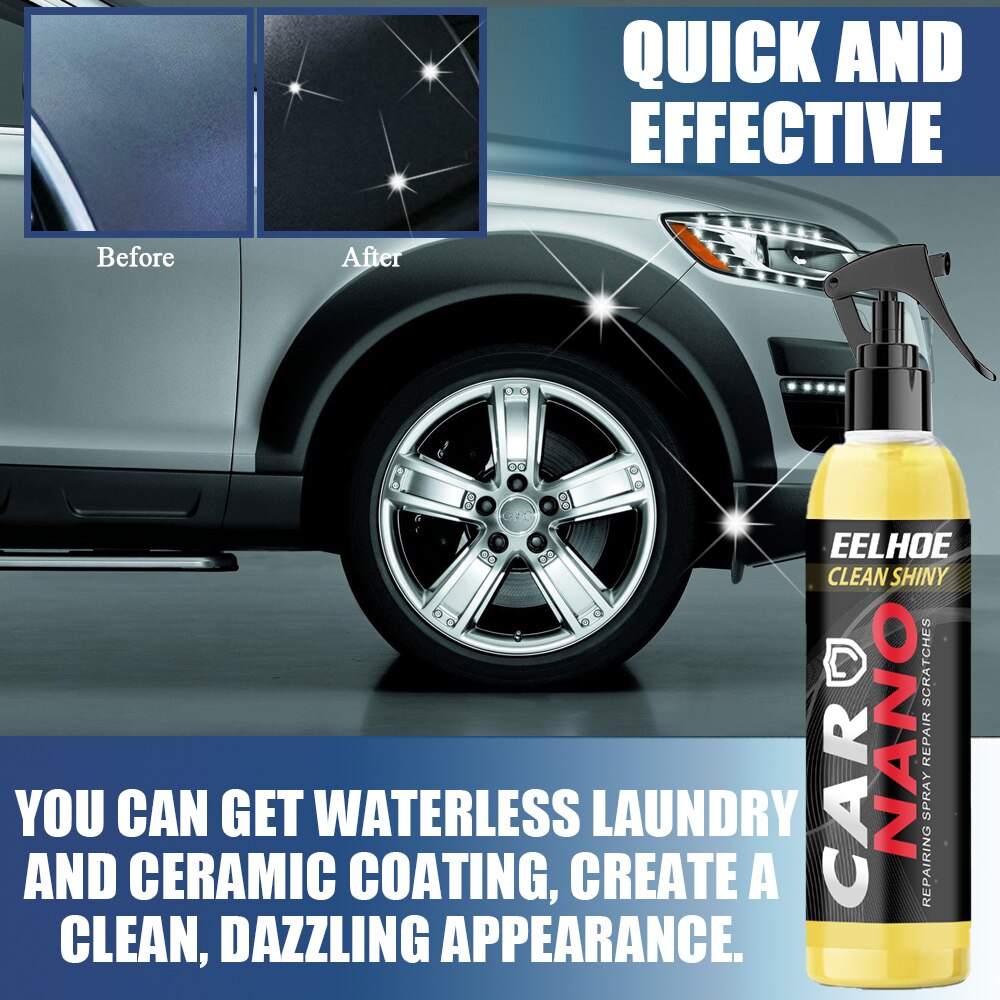 Spray de cire liquide anti-rayures pour verre de voiture, 250ML, produit de polissage hydrophobe hybride pour voiture