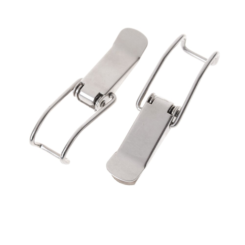 2PCS J115B Hardware Cabinet Boxes Spring Loaded Latch Catch Toggle 74*20 Iron Hasp For Sliding Door Simple Window Cabinet Hasps