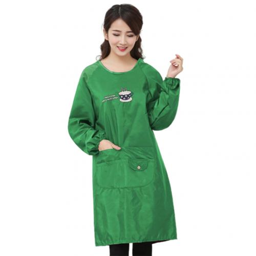 Vrouwen Donkere Kleur Waterdicht Olie Proof Huis Keukenschort Lange Sleve Bakken Bbq Chef Kiel: green