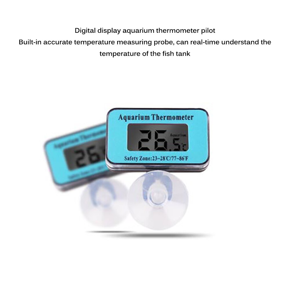 Akvarium termometer digital nedsænket temperaturmåler med sugekop digital akvarium termometer skærm hjælper