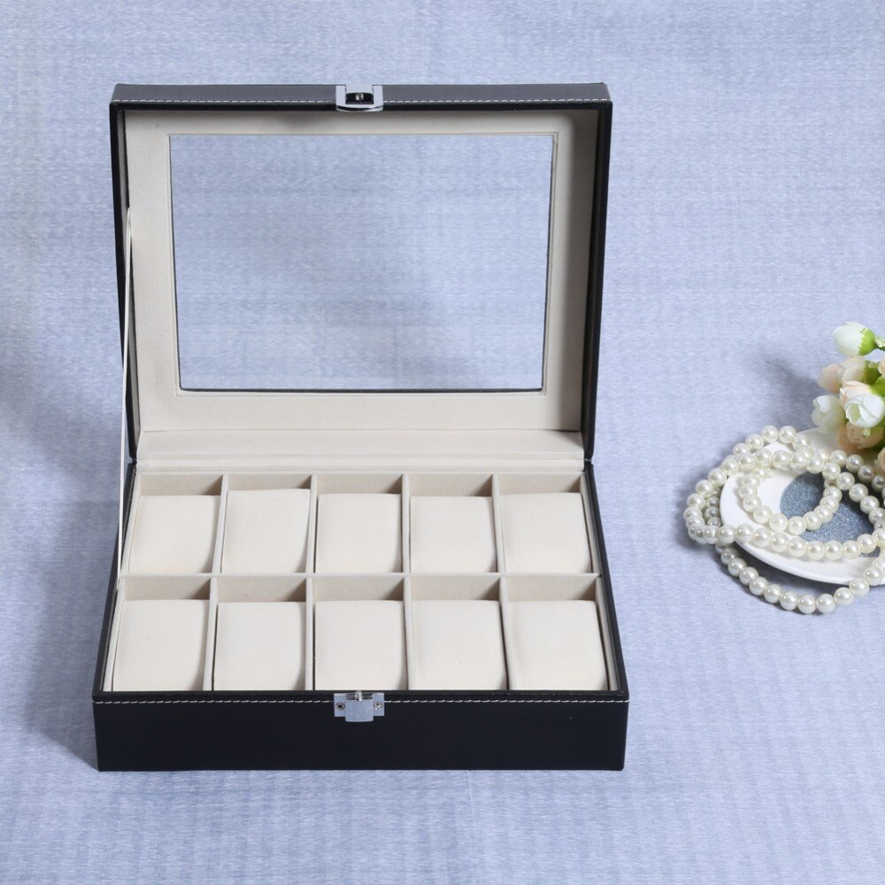 Caja de reloj de cuero con varias cajas, caja de reloj con 2, 6, 10 rejillas, soporte , reloj, porta relojes, caja de reloj de
