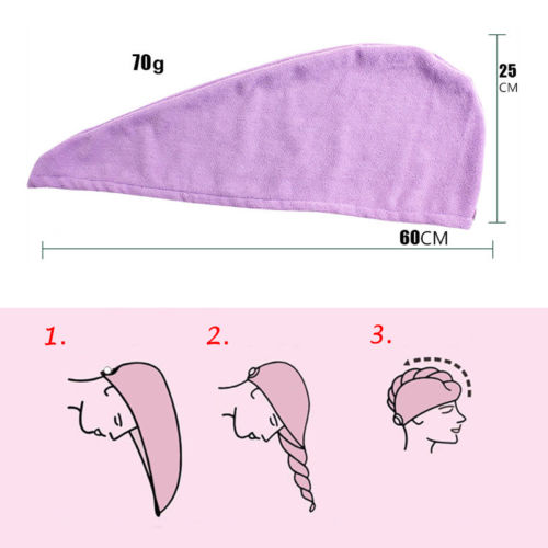 Super Saugfähigen Haar Trocknen Handtuch Turban bat Kappe Bademantel Hütte Kopf wickeln schnell-trocken Strand Handtuch