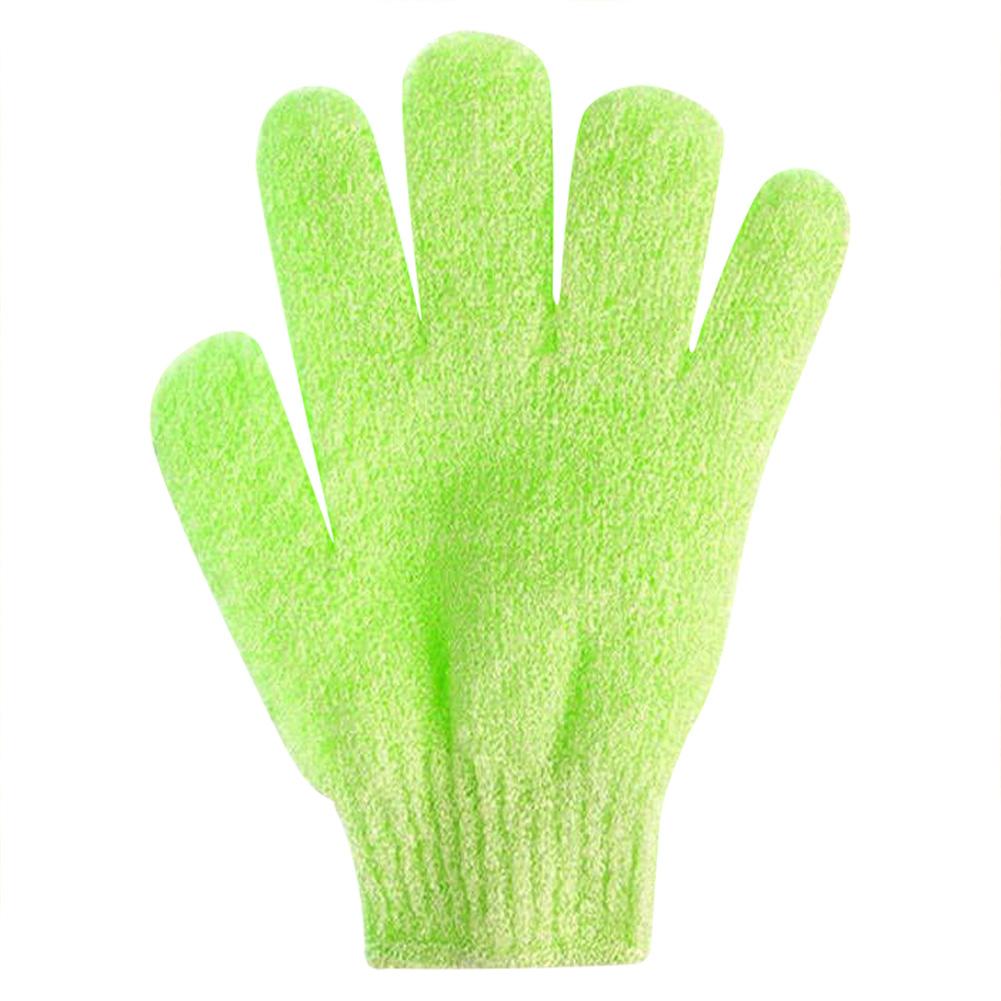 Guante Exfoliante para baño, guantes para ducha, guantes para fregar, resistencia, esponja de masaje corporal, lavado de piel, hidratante, espuma de SPA, chico: Green
