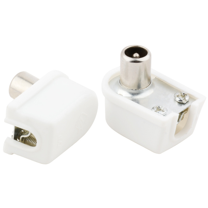 Haakse Coaxiale Lijn Plug Transformator Balun 75/300 Ohm Iec Tv Pal Adapter