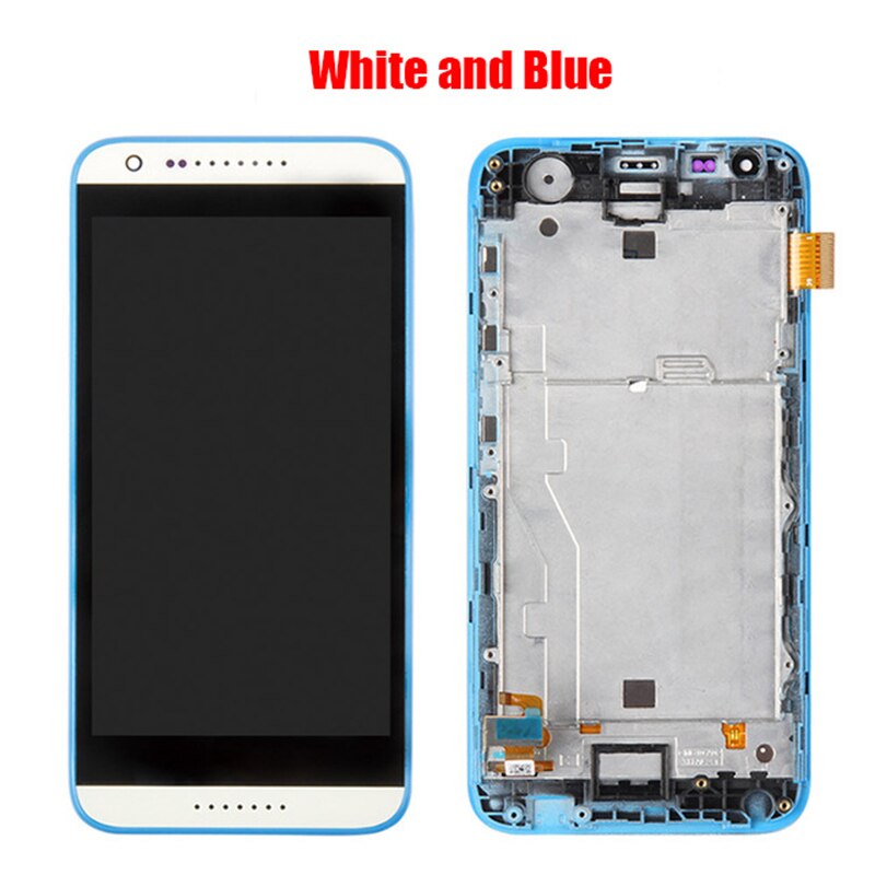 Pour HTC Desire 620 620U 620T 620G écran LCD assemblée avec boîtier avant tactile verre, D620h LCD affichage original noir blanc