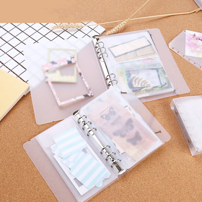 10pcs A5 PVC Loose Leaf Storage Bag Collection Pouch Binder Case Accessory &amp; Notebook 6 Ring Notepad Sheet Sheel Protector Cover
