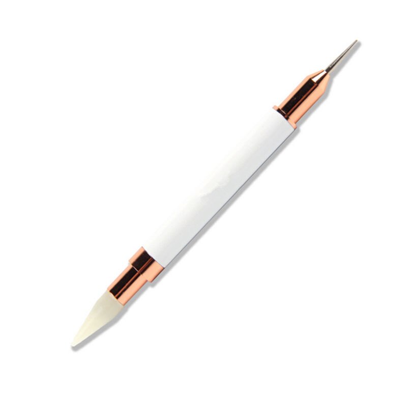 2 In 1 Wax Potlood Rhinestone Picker Metalen Handvat Nail Art Puntjes Tool Pen