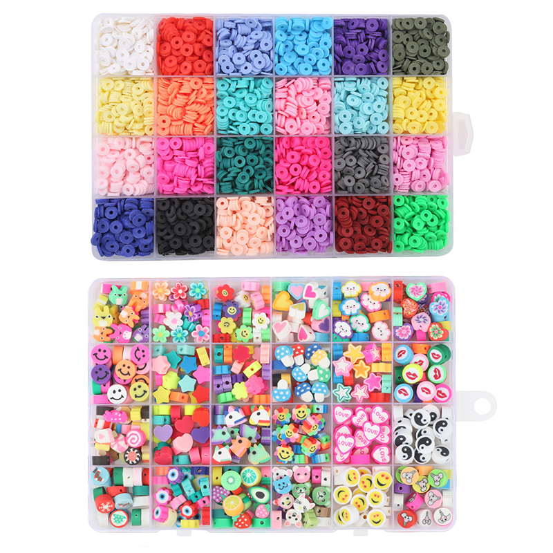 2 cajas de 24 cuentas de arcilla de Color arcoíris, Kit de fabricación de pulseras para fabricación de joyas, Kit de accesorios de cuentas de letras, suministros hechos a mano DIY: Pistola negra plateada