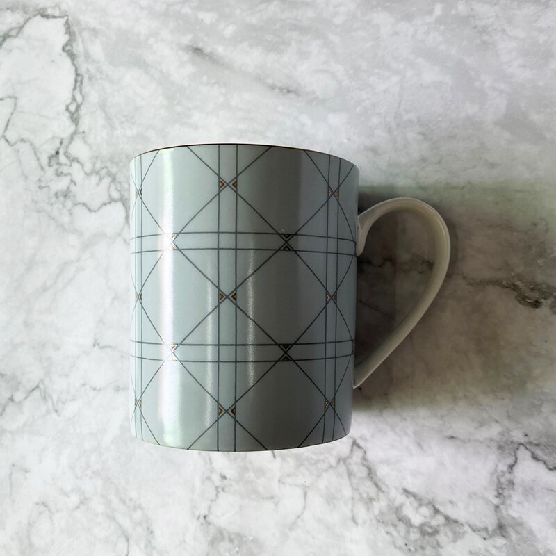 Bone China Tea Cup Saucer Spoon Set Ceramic Teacup White Porcelain Coffee Cup Tea Set Cafe Espresso Cup: 6