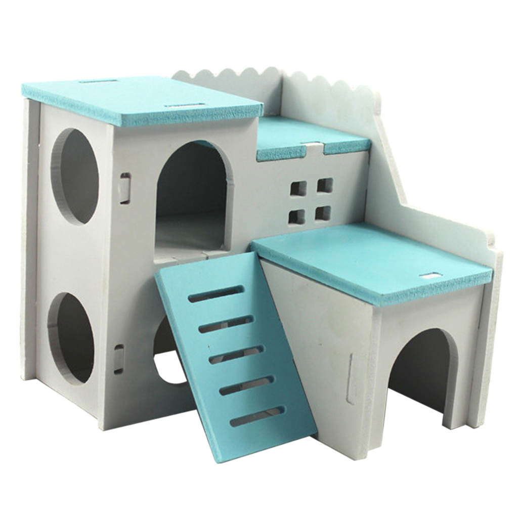 Huis Bed Voor Kleine Dieren Huisdier Hamster Egel Cavia Kasteel Speelgoed: Blue 