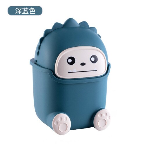 Cute Desktop Mini Clamshell Garbage Storage Bucket Cartoon Pig Office Home Accessories Desk Trash Can Storage Box: B