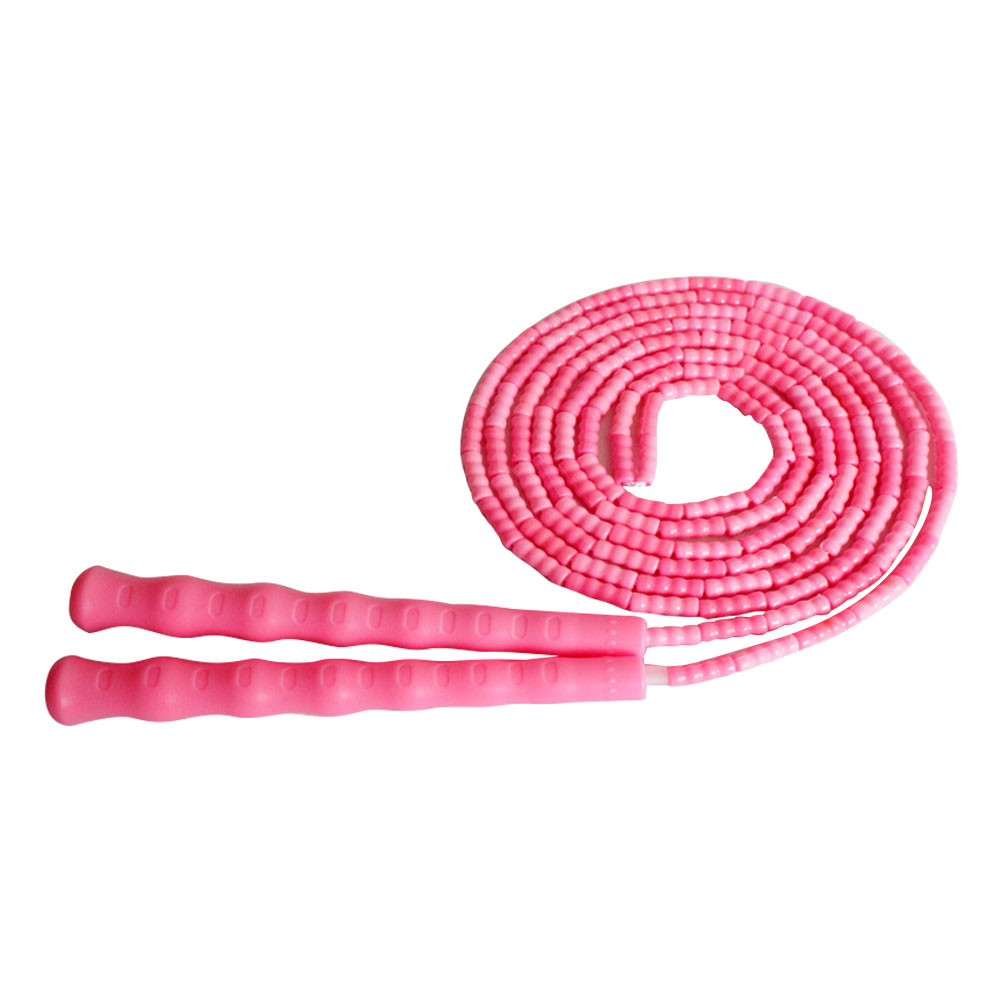 Hoppetau yoga myk beaded trening hopping sklisikkert håndtak sport gym trening fettforbrenning fitness trening segmentert: Rosa