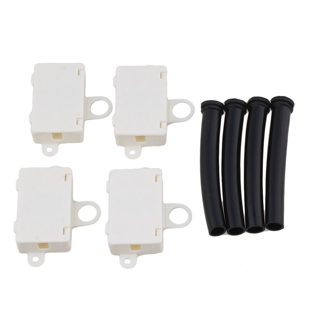 Beige Plastic Mini Cable Wire Junction Box with T06-MM3S Terminals &amp; Wire Sleeve for Chandeliers Pack of 4