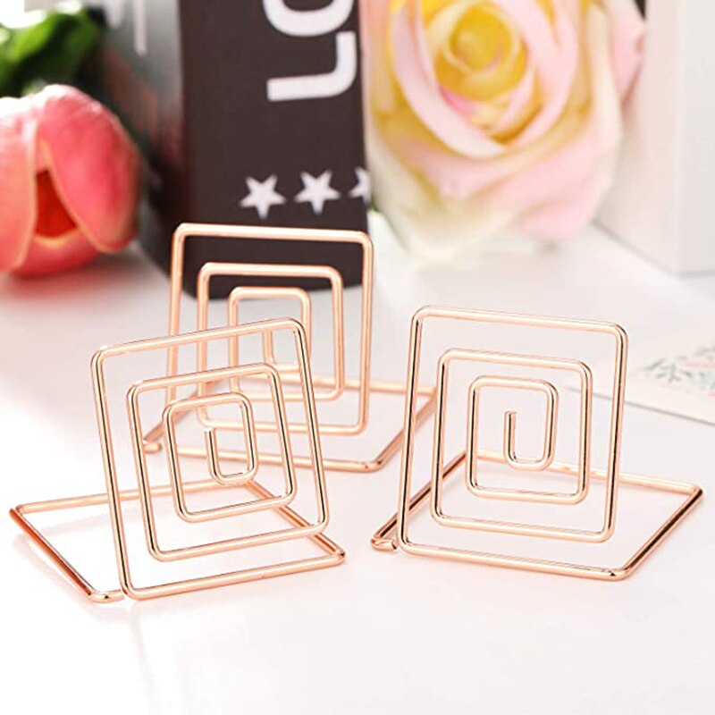 5 Pieces Wire Place Card Holder Metal Card Holder Stand Wedding Name Place Holder for Weddings Dinner Parties Food Signs