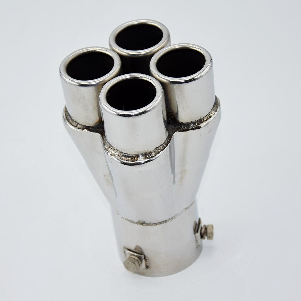 57mm Car Exhaust Pipe Muffler Tail Tip Silencer Stainless Steel 155mm Silver