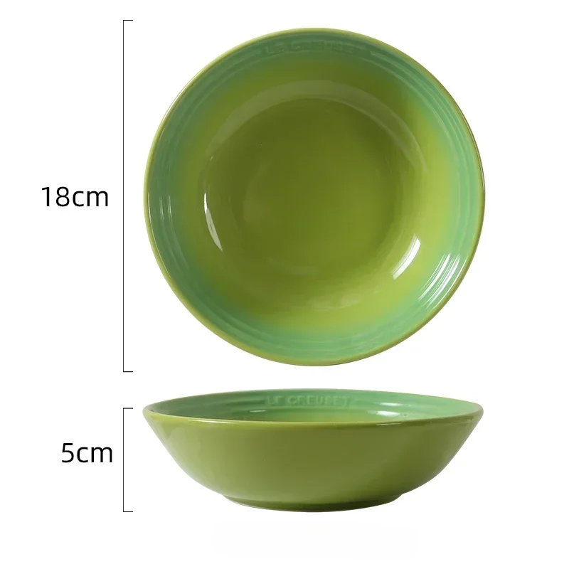 Cuenco de sopa de porcelana de 7 pulgadas, 1 paquete, plato de cerámica para cena, postre, ensalada, plato de comida, bandeja para servir en la cocina, vajilla profunda colorida: Blanco