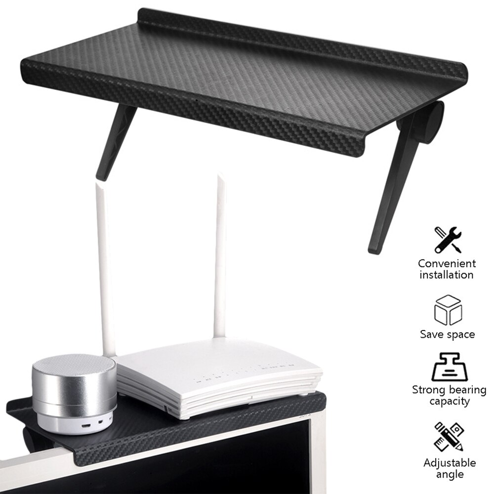 Étagère supérieure réglable pour écran de télévision, support de rangement pour écran d&#39;ordinateur de bureau